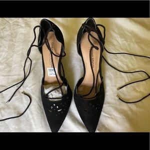 Christian Siriano Black Heels w/ ankle tie 8.5